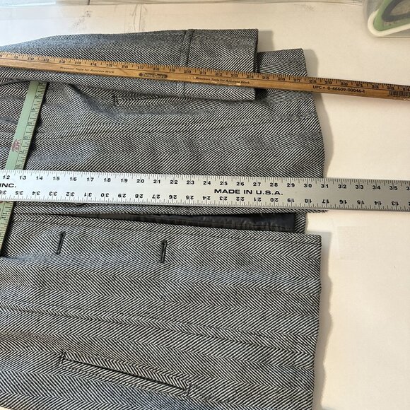 Liz Claiborne Womens Herringbone Jacket Grey Button Front Coat Large Wool Blend - Picture 6 of 8